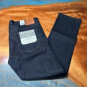 New Filson Muleskinner Straight Leg Jeans Raw Indigo 13 Oz Denim 40x34 USA Made